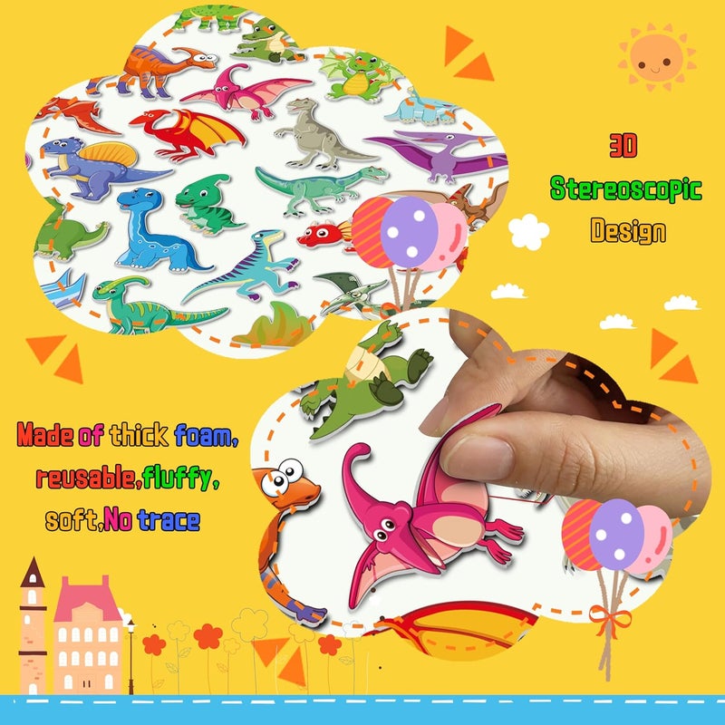 Kalysky 6Set Puffy Sticker Books for Kids 2-4, 3D Reusable Stickers Books for Toddlers 1-3 2-4,Farm+Animal+Dinosaurs+Ocean World+Space+Vehicle - Image 3